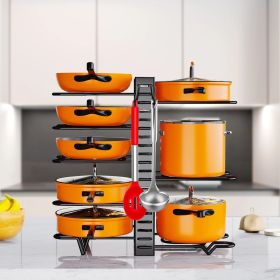 8 Tier Pot and Pan Organizer Rack Kitchen Cabinet Cookware Storage