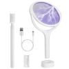 3-in-1 electric bug zapper racket with 90° rotating head, handheld mosquito swatter