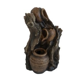 3 Tier Decorative Pot Design Water Fountain Brown