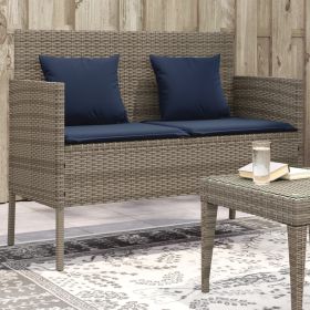 Outdoor Garden Bench Grey and Navy Blue Patio Seating Bench