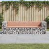Garden Bench Solid Douglas Fir wood, Galvanized Steel Large Durable