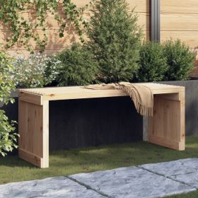Garden Bench Natural Wood Solid Pine Wood Extendable Outdoor Patio Bench