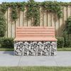 Natural Wood Garden Bench Solid Douglas Fir Wood with Galvanized Steel Frame Outdoor Seating Bench