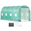 VEVOR Walk In Tunnel Greenhouse Hoop House White PE Cover Galvanized Steel Frame