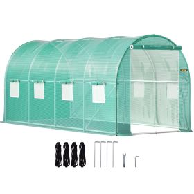 VEVOR Walk In Tunnel Greenhouse Hoop House White PE Cover Galvanized Steel Frame
