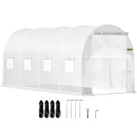 VEVOR 15 x 6.5 x 7 FT Walk In Tunnel Greenhouse Portable Plant Hot House with Galvanized Steel Frame