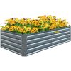 VEVOR Galvanized Raised Garden Bed, 80" x 40" x 19" Metal Planter Box