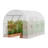 VEVOR Walk In Tunnel Greenhouse Hoop House Galvanized Steel Frame White PE Cover