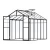 8 x 10 FT Walk In Polycarbonate Greenhouse with Vent Windows