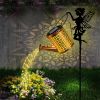 Outdoor Solar Hanging Lantern Watering Can Color Changing Garden Decor Light