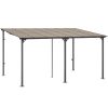 10x14 Lean To Gazebo with hardtop polycarbonate roof, aluminum frame, UV-resistant wall-mounted or freestanding pergola design.