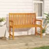 Small Garden Bench Natural Solid Acacia Wood – Compact Outdoor Patio Bench