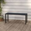 Vintage Rectangular Garden Bench Black Steel Durable Outdoor Patio Seating Bench