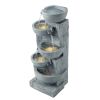 VEVOR 31.5 Inch Outdoor Water Fountain 5-Tier Bowl Shaped Cascading Waterfall Fountain with LED Light and Pump Garden Patio Decor