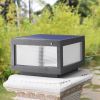 12 Inch Black Solar LED Post Cap Light Outdoor Fence Deck Pathway Light 1 Pack