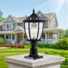 20"(H) Black Solar Powered LED Outdoor Lantern, for Pathways, Yards, and Patios (1-Pack)