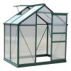 6 x 4 FT Polycarbonate Outdoor Greenhouse with Rain Gutter and Roof Vent