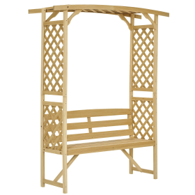 Patio Garden Wooden Bench Outdoor Seating for Climbing Vines Natural Wood