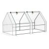 Portable Mini Greenhouse Outdoor Garden Plant Shelter with Zipper Doors and PE Cover