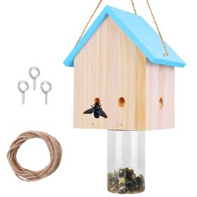Wood Carpenter Bee Trap Outdoor Hanging Pine Wood Bee Catcher for Patio Deck Fence