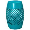12.5 Inch Steel Outdoor Round Side Table Blue