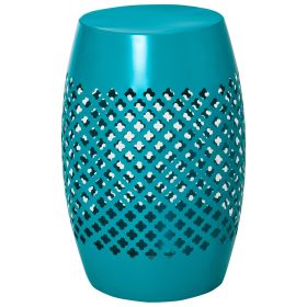 12.5 Inch Steel Outdoor Round Side Table Blue