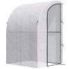 5' x 4' x 7' Outdoor Lean to Greenhouse, Walk-In Green House Plant Nursery with Roll-up Window