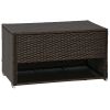 Outdoor PE Rattan Deck Box Patio Storage Chest with Liner Brown