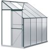 8 x 4 x 7 FT Lean To Polycarbonate Greenhouse with Sliding Door
