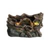 Outdoor modern tree trunk water fountain with LED lights and pump for patio, yard, porch, and pool décor.