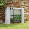 Walk-in Portable Small Greenhouse with UV-resistant PE Cover, 6.6' x 2.5' x 5.6' White