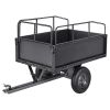 VEVOR 17 Cu Ft Garden Utility Trailer 600 lb Tow Behind Steel Dump Cart with 16 Inch Tires and Foot Pedal