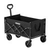 VEVOR Collapsible Wagon Cart 120L Folding Utility Wagon with All Terrain Wheels and Adjustable Handle 225 lb Capacity