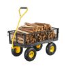 VEVOR 500 lb steel garden cart with 10" all-terrain tires, heavy-duty pullable utility wagon