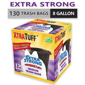 130 Count 8 Gallon Drawstring Trash Bags Odor Control