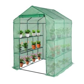 Walk-in Small Greenhouse Thickened PE Cover & Heavy Duty Powder-Coated Steel