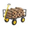 VEVOR 1400 lbs Steel Garden Cart Heavy Duty Pullable Yard Wagon Garden Utility Cart
