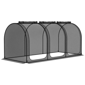 9' x 4' Crop Cage, Plant Protection Tent with Three Zippered Doors