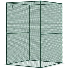 Walk-in Crop Cage, Plant Protectors from Animals with Roll Up Zippered Door, 3.9' x 3.9' x 5.9'
