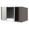11.2 x 5.6 FT Galvanized Metal Storage Shed with Lockable Door