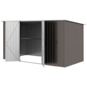 11.2 x 5.6 FT Galvanized Metal Storage Shed with Lockable Door