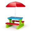 Kids Outdoor Table and Chair Sets with Removable Umbrella