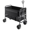 VEVOR Double Decker Collapsible Wagon Heavy Duty Folding Utility Cart with All Terrain Wheels 450 lb Capacity