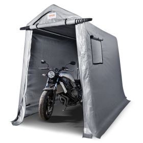 VEVOR 6x8 FT Portable Outdoor Storage Shed Tent Waterproof Canopy Shelter with Roll-Up Door and Steel Frame