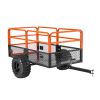 28 Cu Ft Garden Utility Trailer 1800LB Capacity ATV UTV Tow Behind Steel Dump Trailer