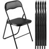 VEVOR 6 Pack Folding Chairs Leather Padded Metal Frame Foldable Chairs for Dining and Events Portable Seating