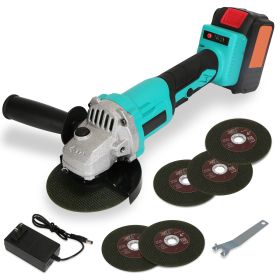 21V Cordless Angle Grinder Kit with Brushless Motor 5Pcs Cutting Wheels