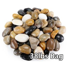38lbs Mixed Color River Rocks2-3Inch for Plants, Decorative Polished Stones for Garden Landscape