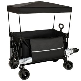 Collapsible Foldable Wagon with Canopy 480LB Heavy Duty Capacity