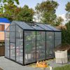 6 x 8 FT Walk In Polycarbonate Greenhouse with Roof Vent